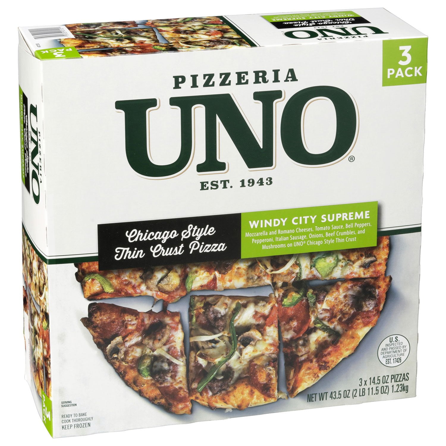 Uno Pizzeria Chicago Thin Crust Supreme Pizza (3 ct.) - Samsclub.com
