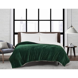 London Fog Plush Corduroy Bed Blanket, Assorted Sizes