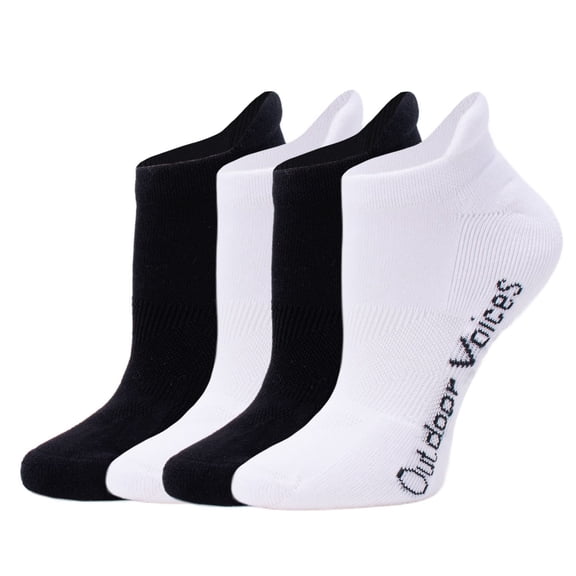Outdoor Voices Women's 4-Pack Tab Back No-Show Sock