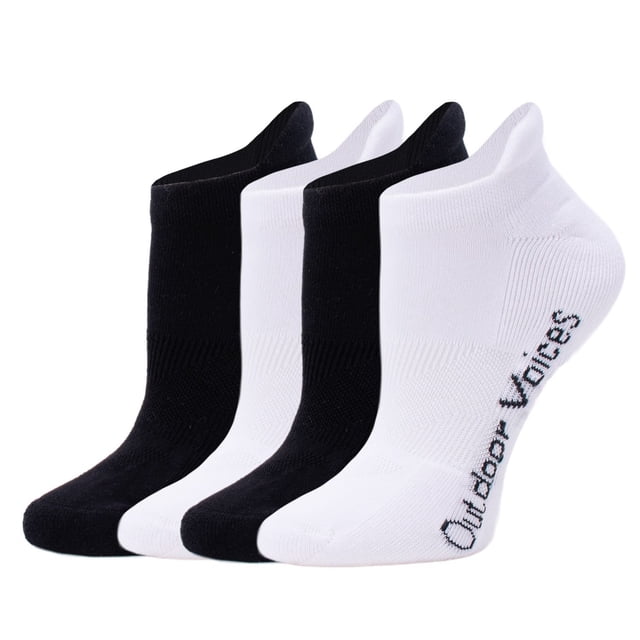 Outdoor Voices Women's 4-Pack Tab Back No-Show Sock