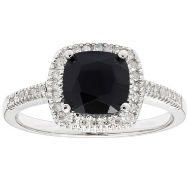 Cushion Cut Gemstone & 0.18 CT.T.W. Halo Diamond Ring in 14K Gold