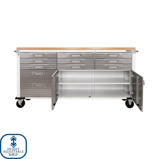 Seville Classics UltraHD 11 Drawer Rolling Workbench, 77