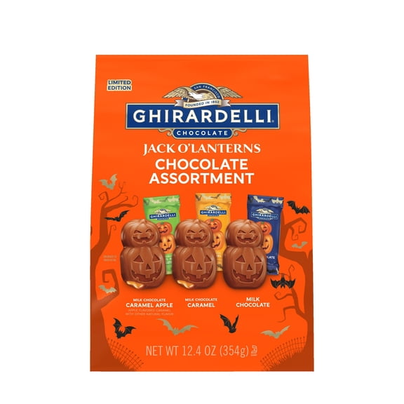 Ghirardelli Premium Chocolate Jack O' Lantern Shaped Chocolate Assortment, 12.4 oz