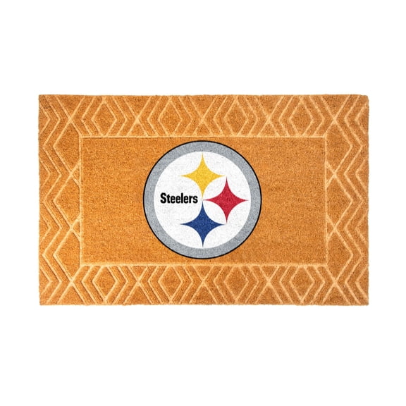 Logo Brands Pittsburgh Steelers Coir Outdoor Mat