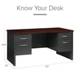 thumbnail image 4 of Hirsh Executive Office Modular Double Pedestal File Office Desk, Choose Color, 4 of 11