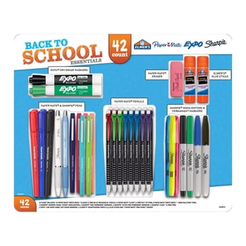 Back to School Supplies Variety Pack, Ballpoint Pens, Glue Sticks, Mechanical Pencils, Highlighters and More, 42 Count