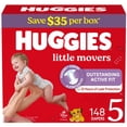 thumbnail image 2 of Huggies Little Movers Baby Diapers, Sizes 3-8, 2 of 16