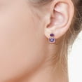 thumbnail image 3 of Amethyst and Pink Amethyst Stud Earrings in 14K Gold, 3 of 3