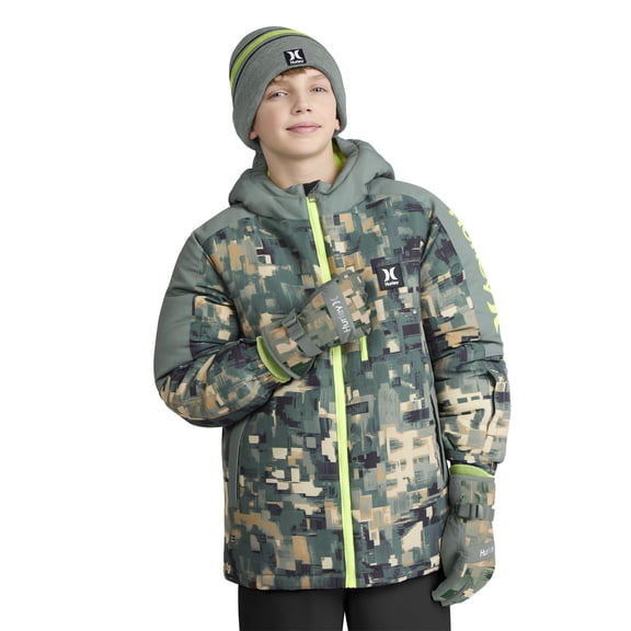 Hurley Big Kids One and Only Beanie and Ski Gloves Set