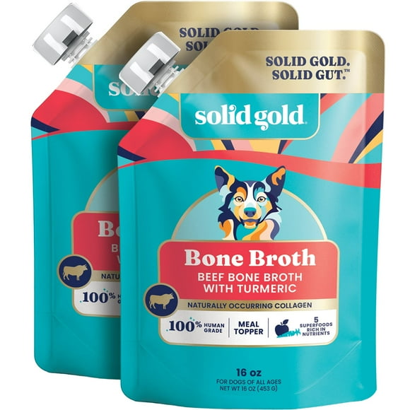 Solid Gold Bone Broth with Turmeric Dog Food Topper,16 oz., 2 pk.