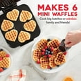 thumbnail image 3 of Dash Multi Mini Heart Nonstick Waffle Maker, Red, Makes 6 Mini Waffles, 3 of 5