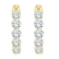 thumbnail image 2 of Lab Created Round Cut 1.96 CT. T.W. 5-Stone Floating Hoop Earrings in 18K Gold, 2 of 4