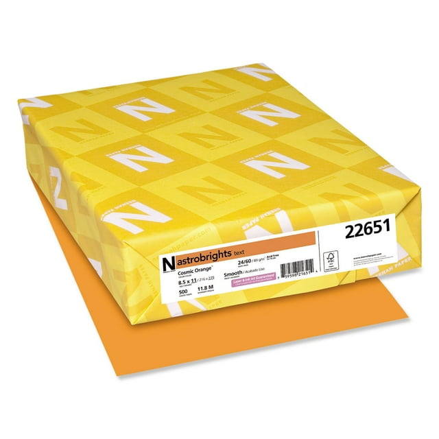 Astrobrights Color Paper, 8.5" x 11", 24 lb/ 89 gsm, 500 Sheets