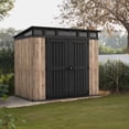 thumbnail image 1 of Keter 8' x 6' Signature Collection Aspen Resin Outdoor Storage Shed, Pine, 1 of 14
