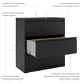 thumbnail image 5 of Hirsh 36" Wide 3-Drawer Lateral File Cabinet, Choose Color, 5 of 9