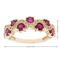 thumbnail image 4 of Round Cut Genuine Gemstone and Diamond Accent Band in 14K Gold, 4 of 5