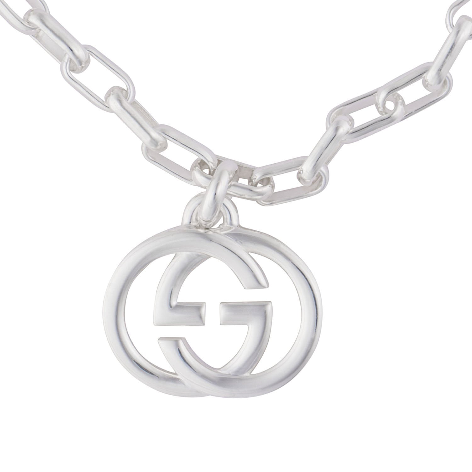 GUCCI シルバーストラップ Gucci Trademark Paperclip Chain Charm Bracelet in Sterling Silver