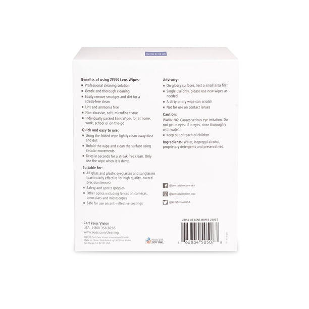 Zeiss Lens Cleaning Wipes- 400 Count – Direct FSA
