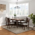 thumbnail image 1 of Bernards Westvale Walnut 4-Piece Dining Set with Curved Bench, 1 of 7