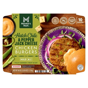 Hatch Chile & Pepper Jack Cheese Chicken Burger