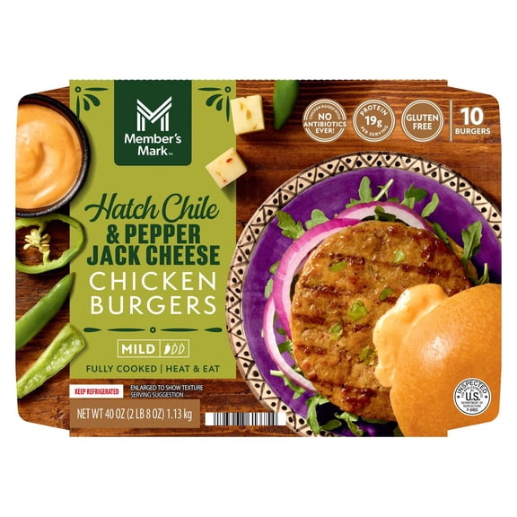 Hatch Chile & Pepper Jack Cheese Chicken Burger