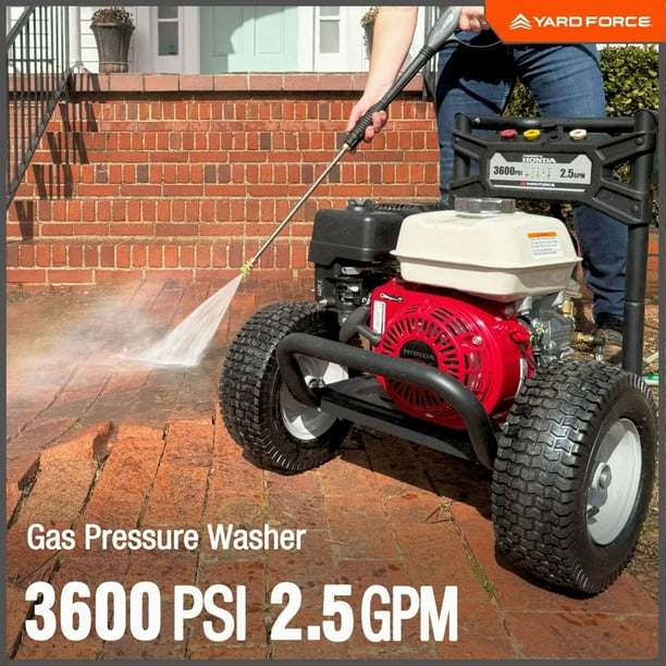 Yard Force 3600PSI 2.5GMP Honda GX200 196cc Gas Pressure Washer
