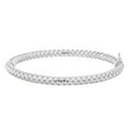 thumbnail image 2 of Italian Diamond Cut Hinged Snake Bangle in Sterling Silver, 2 of 7