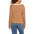 thumbnail image 3 of Lands' End Women's V-Neck Cable Sweater, 3 of 5