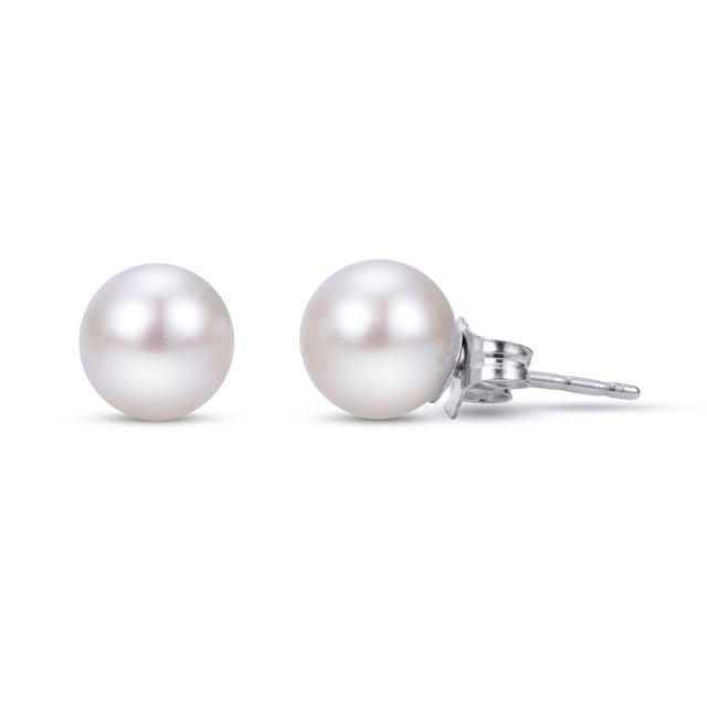White Cultured Freshwater Pearl Stud Earrings