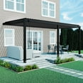 thumbnail image 1 of Backyard Discovery Evanston Steel Wall-Mounted Louvered Pergola with Adjustable Roof, Choose Size, 1 of 10