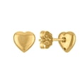 thumbnail image 3 of 14K Yellow Gold High-Polish Puffed Heart Stud Earrings, 3 of 6