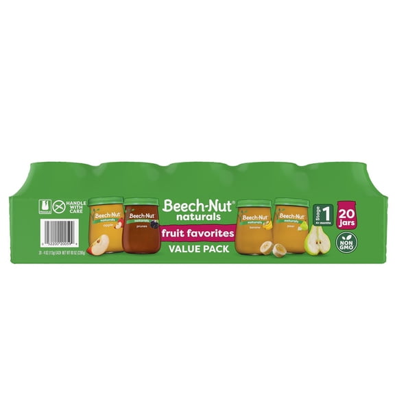 Beech-Nut Naturals Stage 1 Baby Food Jars, Variety Pack, 20 ct.