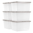 thumbnail image 1 of IRIS USA 24.5 Qt Clear Snap-Top Storage Box, 6 Piece Set, 1 of 5