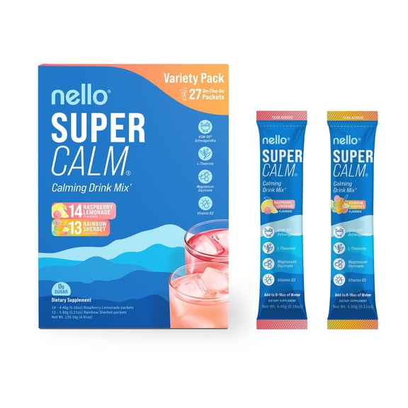 Nello Supercalm Calming Drink Mix, Variety Pack, 27 ct.