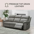 thumbnail image 3 of Manhattan Top-Grain Leather 3-Piece Reclining Sofa Set, Assorted Colors, 3 of 19