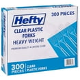 thumbnail image 1 of Hefty Clear Heavy Weight Plastic Forks 300 ct., 1 of 4