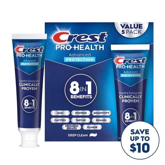 Crest Pro-Health Advanced Whitening + Intensive Clean Toothpaste, 5.8 oz., 5 pk.