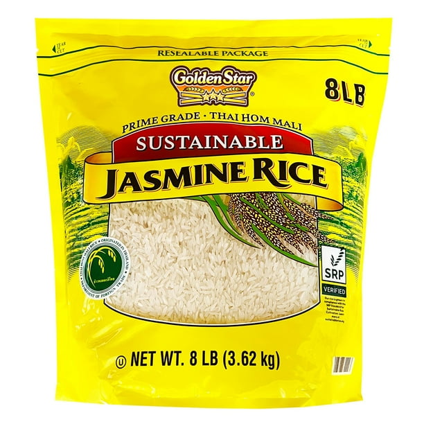 Golden Star Prime Grade Thai Hom Mali Sustainable Jasmine Rice, 8