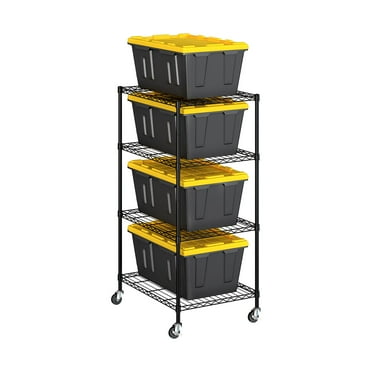 Seville Classics UltraDurable NSF-Certified Steel Tote Shelving, 25" W x 33" D 4 Tier and 5 Tier Options