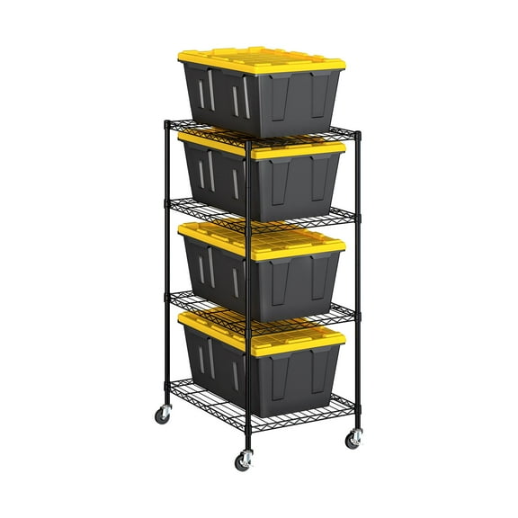 Seville Classics UltraDurable NSF-Certified Steel Tote Shelving, 25" W x 33" D 4 Tier and 5 Tier Options