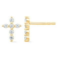 thumbnail image 2 of 0.20 CT. T.W. Round Cut Diamond Cross Stud Earrings in 14K Gold, 2 of 5