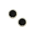 thumbnail image 2 of Round Cut Gemstone & 0.13 CT. T.W. Halo Diamond Stud Earrings in 14K Gold, 2 of 5