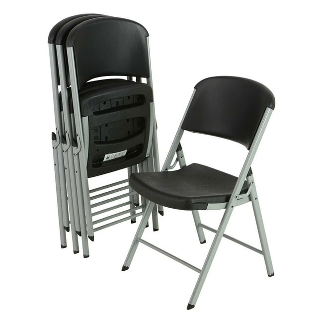 Lifetime Commercial Grade Contoured Folding Chair, Assorted Colors 4 Pack