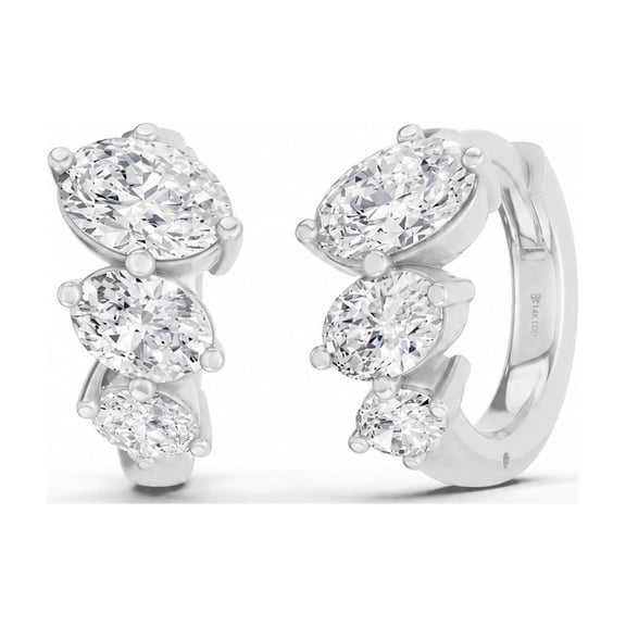 Lab Created Oval Diamond 0.96 CT. T.W Earrings in 14K Gold