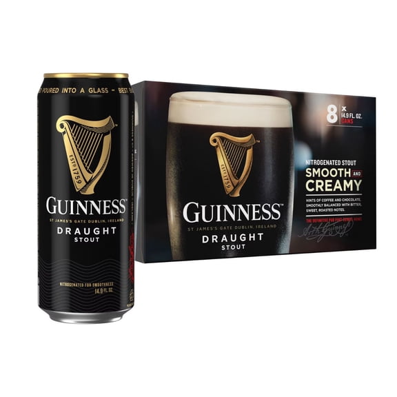 Guinness Draught Irish Stout Ale Beer, 14.9 fl. oz. can, 8 pk.