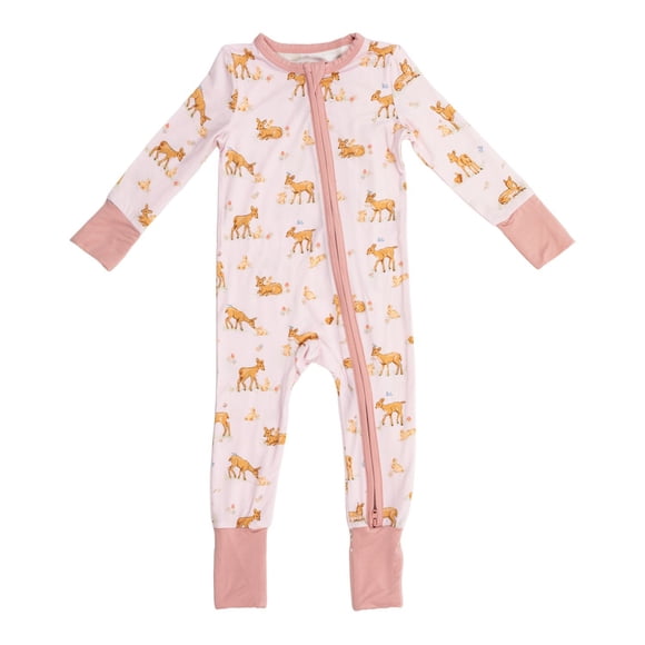 Angel Dear Baby Girls Convertible Zipper Romper