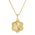 thumbnail image 1 of Diamond Cut Halo Flower Necklace in 14K Gold, 1 of 5