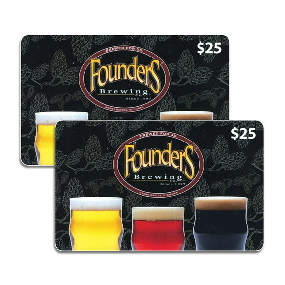 Founder's Brewing Company $50 Gift Card Multi-Pack, 2 x $25