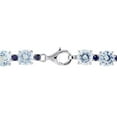 thumbnail image 3 of Sky Blue Topaz and Sapphire Tennis Bracelet in Sterling Silver, 7.75", 3 of 5