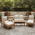 thumbnail image 2 of Cambridge Casual Sonoma Teak Deep Seating Patio Set, 7pc, 2 of 9